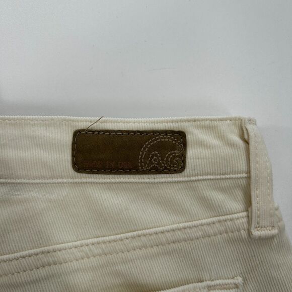 AG ADRIANO GOLDSCHMIED Cream White Corduroy Stevie Slim Straight Leg Jeans 27 - Picture 6 of 8
